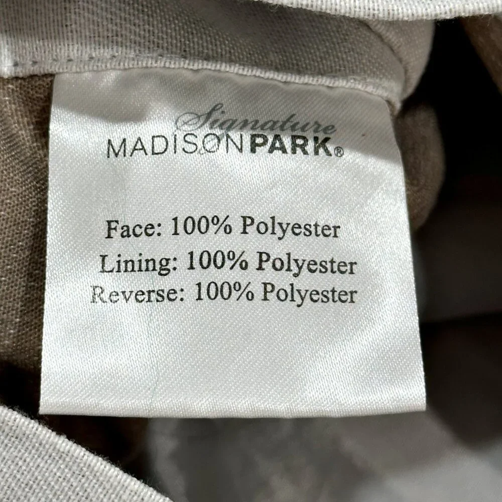 One (1) Madison Park Signature Tan and Cream Floral Pillow Sham 23.5 x 29.5 Inch